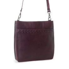 Load image into Gallery viewer, Myra Zidana Mirelle Woven Veg Tanned Leather Sling Bag in Mulberry Shine