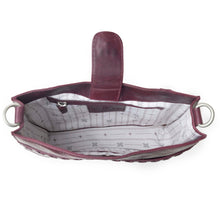 Load image into Gallery viewer, Myra Zidana Mirelle Woven Veg Tanned Leather Sling Bag in Mulberry Shine