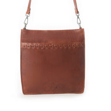 Load image into Gallery viewer, Myra Zidana Mirelle Woven Veg Tanned Leather Sling Bag in Aged Copper