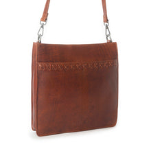 Load image into Gallery viewer, Myra Zidana Mirelle Woven Veg Tanned Leather Sling Bag in Aged Copper