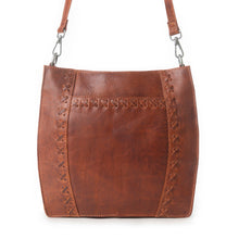 Load image into Gallery viewer, Myra Zidana Mirelle Woven Veg Tanned Leather Sling Bag in Aged Copper