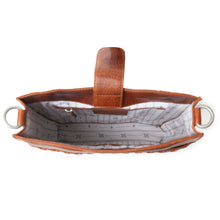 Load image into Gallery viewer, Myra Zidana Mirelle Woven Veg Tanned Leather Sling Bag in Aged Copper
