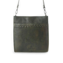 Load image into Gallery viewer, Myra Zidana Mirelle Woven Veg Tanned Leather Sling Bag in Oliva Nero