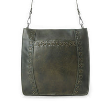 Load image into Gallery viewer, Myra Zidana Mirelle Woven Veg Tanned Leather Sling Bag in Oliva Nero