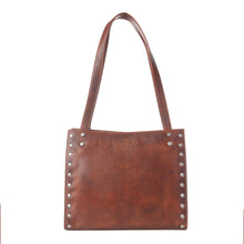Load image into Gallery viewer, Myra Zidana Aria Amethyst Veg Tanned Leather Tote Bag in Vintage Red
