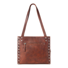 Load image into Gallery viewer, Myra Zidana Aria Amethyst Veg Tanned Leather Tote Bag in Vintage Red