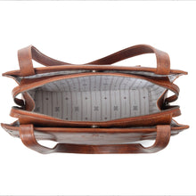 Load image into Gallery viewer, Myra Zidana Aria Amethyst Veg Tanned Leather Tote Bag in Vintage Red