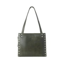 Load image into Gallery viewer, Myra Zidana Aria Amethyst Veg Tanned Leather Tote Bag in Dark Fern