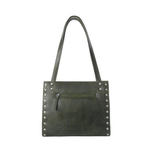 Load image into Gallery viewer, Myra Zidana Aria Amethyst Veg Tanned Leather Tote Bag in Dark Fern