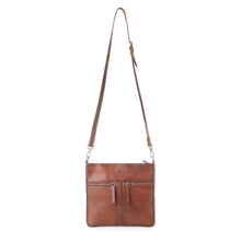 Load image into Gallery viewer, Myra Zidana El Paso Twin Veg Tanned Leather Crossbody Bag in Wildwood Red
