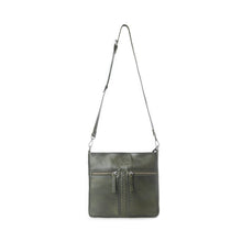 Load image into Gallery viewer, Myra Zidana El Paso Twin Veg Tanned Leather Crossbody Bag in Olive Grove