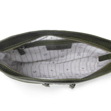 Load image into Gallery viewer, Myra Zidana El Paso Twin Veg Tanned Leather Crossbody Bag in Olive Grove