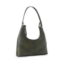 Load image into Gallery viewer, Myra Zidana Winchester Loop Veg Tanned Leather Shoulder Bag in Midnight Olive