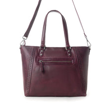 Load image into Gallery viewer, Myra Zidana Arista Bloom Veg Tanned Leather Handbag in Noire Berry