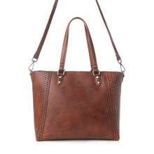 Load image into Gallery viewer, Myra Zidana Arista Bloom Veg Tanned Leather Handbag in Amberwood