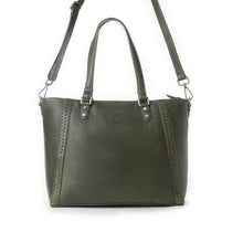 Load image into Gallery viewer, Myra Zidana Arista Bloom Veg Tanned Leather Handbag in Smoky Green
