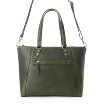 Load image into Gallery viewer, Myra Zidana Arista Bloom Veg Tanned Leather Handbag in Smoky Green