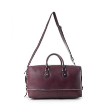 Load image into Gallery viewer, Myra Zidana Sundown Plains Veg Tanned Leather Traveller Bag in Dusty Berry