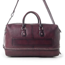 Load image into Gallery viewer, Myra Zidana Sundown Plains Veg Tanned Leather Traveller Bag in Dusty Berry