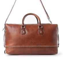 Load image into Gallery viewer, Myra Zidana Sundown Plains Veg Tanned Leather Traveller Bag in Auburn Ember