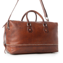 Load image into Gallery viewer, Myra Zidana Sundown Plains Veg Tanned Leather Traveller Bag in Auburn Ember