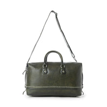 Load image into Gallery viewer, Myra Zidana Sundown Plains Veg Tanned Leather Traveller Bag in Sage Green