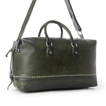 Load image into Gallery viewer, Myra Zidana Sundown Plains Veg Tanned Leather Traveller Bag in Sage Green