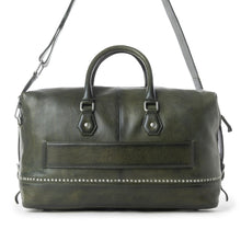 Load image into Gallery viewer, Myra Zidana Sundown Plains Veg Tanned Leather Traveller Bag in Sage Green