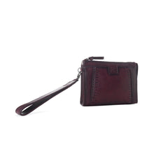 Load image into Gallery viewer, Myra Zidana Bandera Ridge Veg Tanned Leather Wristlet in Dusty Rose