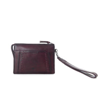 Load image into Gallery viewer, Myra Zidana Bandera Ridge Veg Tanned Leather Wristlet in Dusty Rose