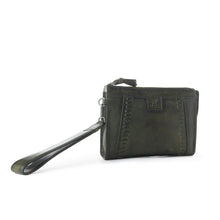 Load image into Gallery viewer, Myra Zidana Bandera Ridge Veg Tanned Leather Wristlet in Desert Pine