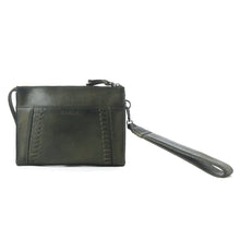 Load image into Gallery viewer, Myra Zidana Bandera Ridge Veg Tanned Leather Wristlet in Desert Pine