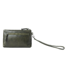 Load image into Gallery viewer, Myra Zidana Ethel Mini Veg Tanned Leather Wristlet in Ashen Sage