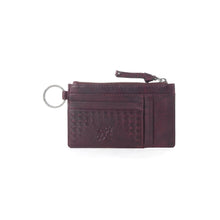 Load image into Gallery viewer, Myra Zidana Vino Braided Veg Tanned Leather Wallet in Noir Rouge