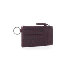 Load image into Gallery viewer, Myra Zidana Vino Braided Veg Tanned Leather Wallet in Noir Rouge
