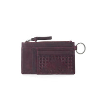 Load image into Gallery viewer, Myra Zidana Vino Braided Veg Tanned Leather Wallet in Noir Rouge