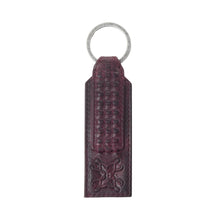 Load image into Gallery viewer, Myra Zidana Ardan Artistry Veg Tanned Leather Keyfob in Raven Maroon