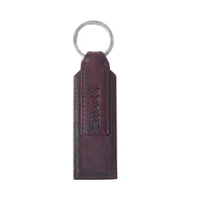 Load image into Gallery viewer, Myra Zidana Ardan Artistry Veg Tanned Leather Keyfob in Raven Maroon