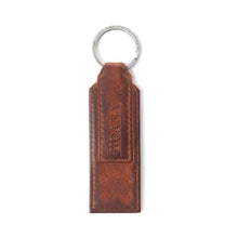 Load image into Gallery viewer, Myra Zidana Highland Studded Veg Tanned Leather Keyfob in Crimson Dust