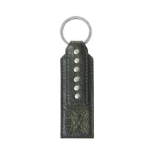 Load image into Gallery viewer, Myra Zidana Highland Studded Veg Tanned Leather Keyfob in Cactus Ash