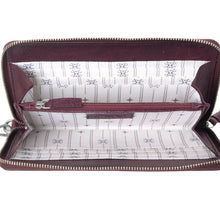 Load image into Gallery viewer, Myra Zidana Elko Braided Veg Tanned Leather Wallet in Merlot Smoke