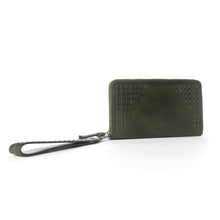 Load image into Gallery viewer, Myra Zidana Elko Braided Veg Tanned Leather Wallet in Obsidian Green