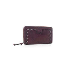 Load image into Gallery viewer, Myra Zidana Astra Studded Veg Tanned Leather Wallet in Mulberry Dusk