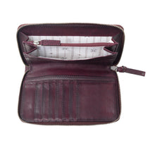 Load image into Gallery viewer, Myra Zidana Astra Studded Veg Tanned Leather Wallet in Mulberry Dusk