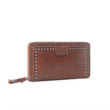 Load image into Gallery viewer, Myra Zidana Astra Studded Veg Tanned Leather Wallet in Ember Red