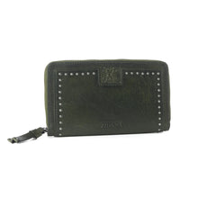 Load image into Gallery viewer, Myra Zidana Astra Studded Veg Tanned Leather Wallet in Velvet Moss