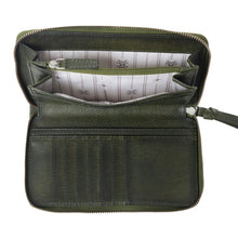 Load image into Gallery viewer, Myra Zidana Astra Studded Veg Tanned Leather Wallet in Velvet Moss