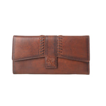 Load image into Gallery viewer, Myra Zidana Santa Fe Woven Veg Tanned Leather Wallet in Dusky Bronze
