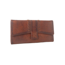 Load image into Gallery viewer, Myra Zidana Santa Fe Woven Veg Tanned Leather Wallet in Dusky Bronze