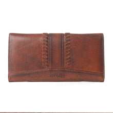 Load image into Gallery viewer, Myra Zidana Santa Fe Woven Veg Tanned Leather Wallet in Dusky Bronze
